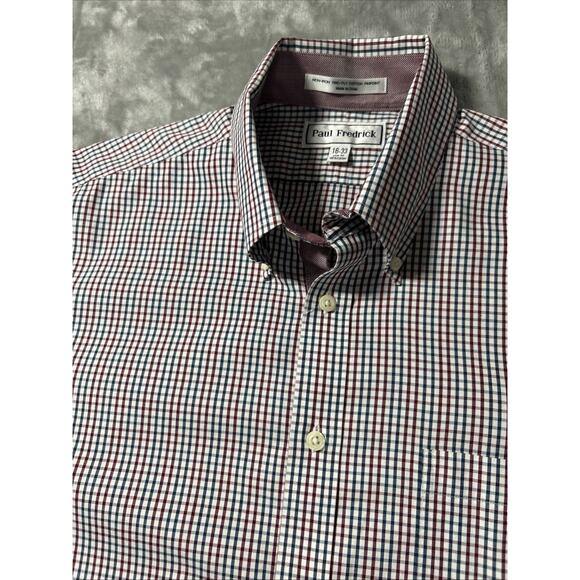 Paul Fredrick Non-Iron Men's Oxford Flip Cuff Size 16 1/2-33 - Picture 7 of 13